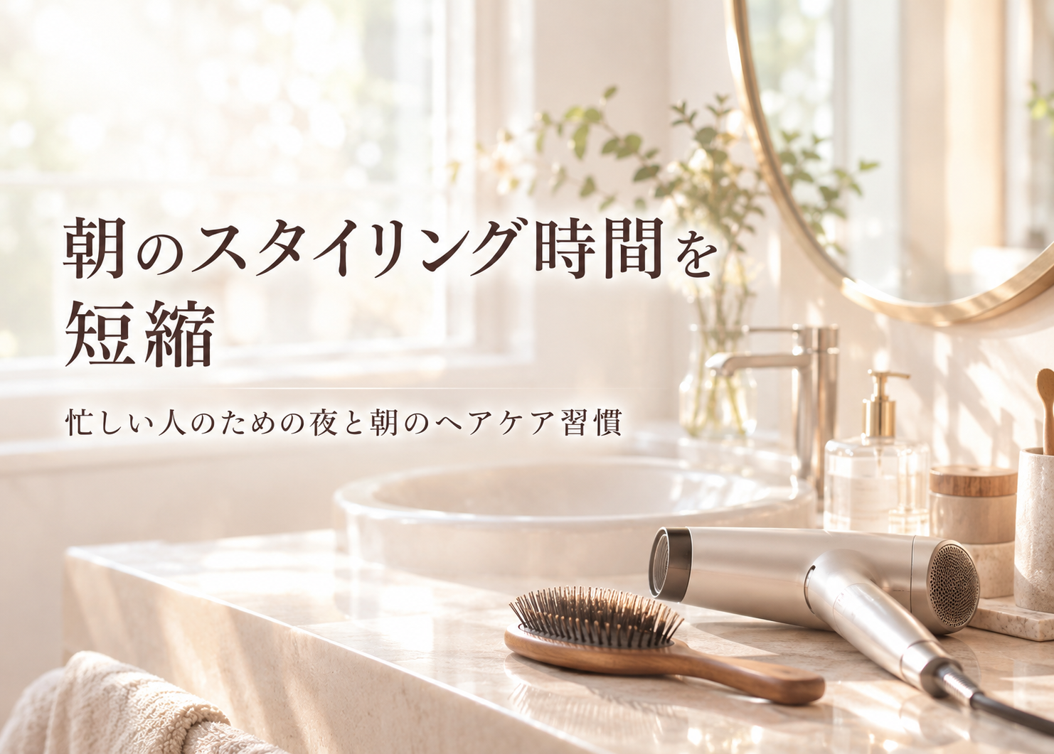 朝のスタイリング時間を短縮。忙しい人のための夜と朝のヘアケア習慣